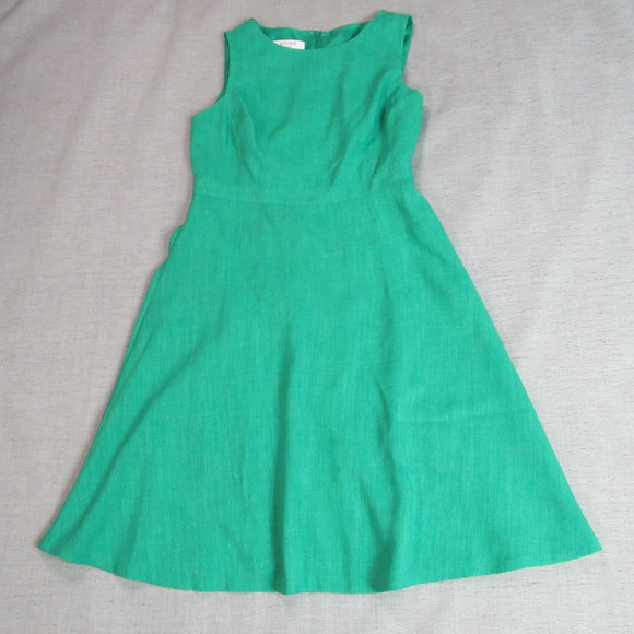 Kasper Dress Womens Size 8 Green Sleeveless Fit & Flare Conservative Work Preppy - Picture 1 of 9